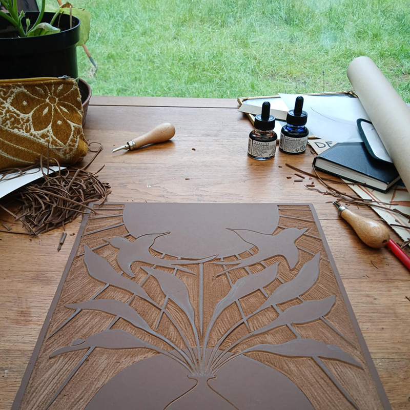 Beginner Linocut Workshop 4 persons