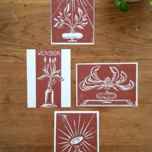 Card Set of 4 Sienna brown