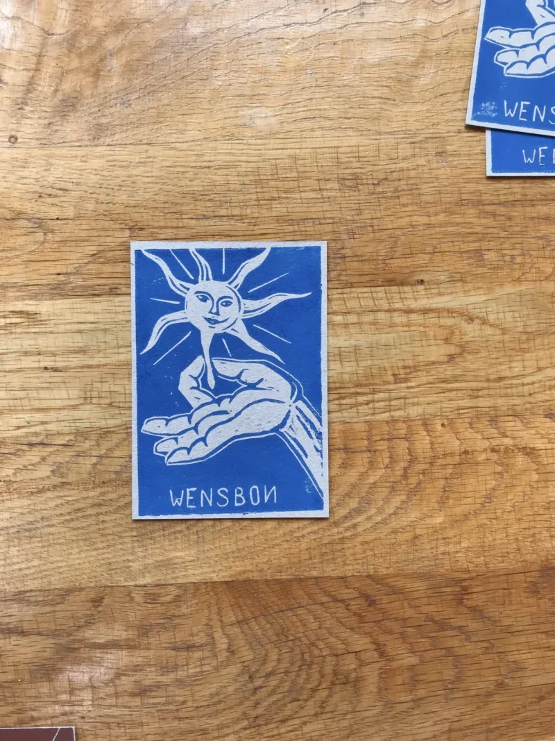 Card wensbon, blue